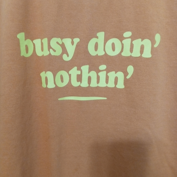 My Style Long Sleeve Orange " BUSY DOIN' NOTHIN' PULLOVER SWEATSHIRT LG - Picture 2 of 6